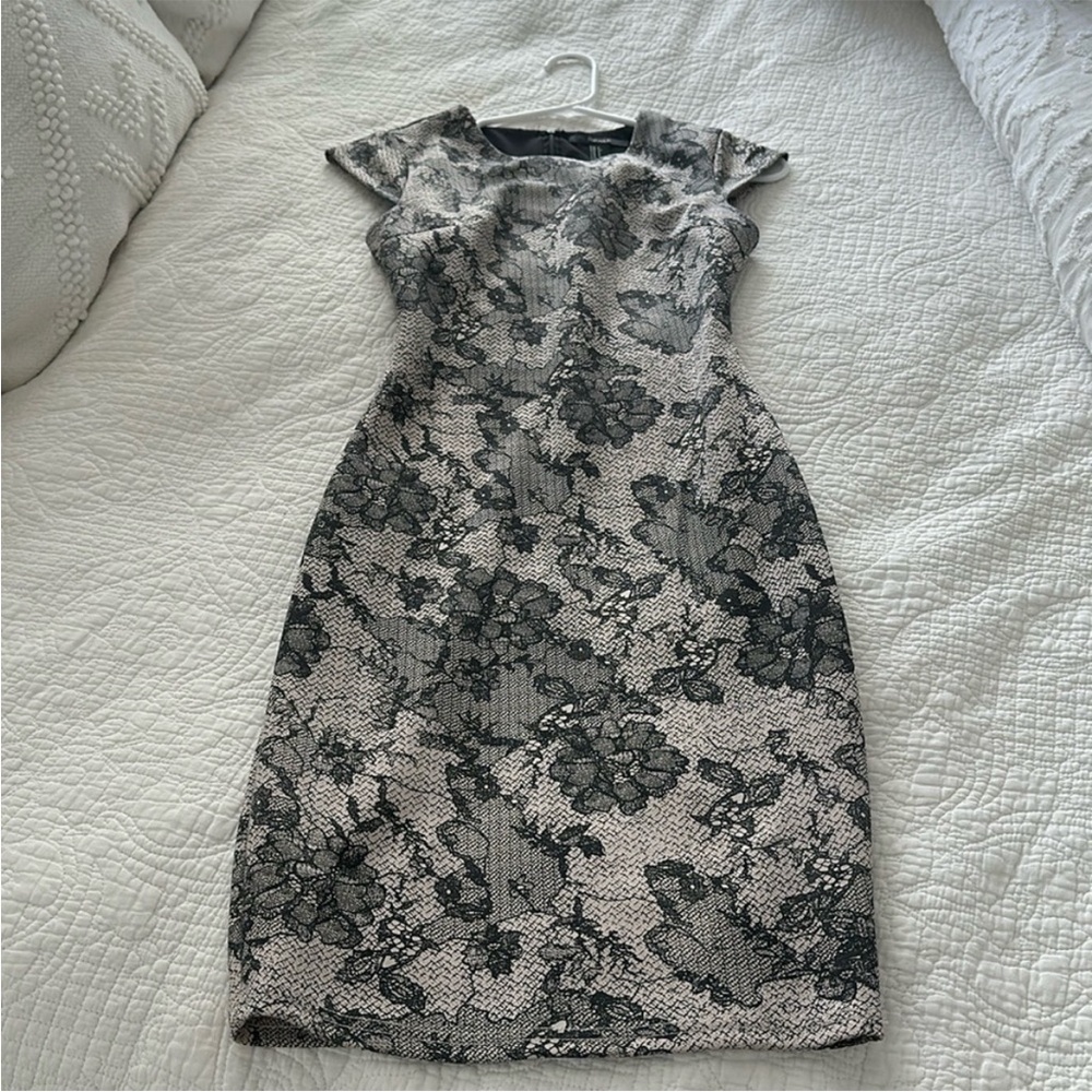 Elegant Black and Gray Lace Dress